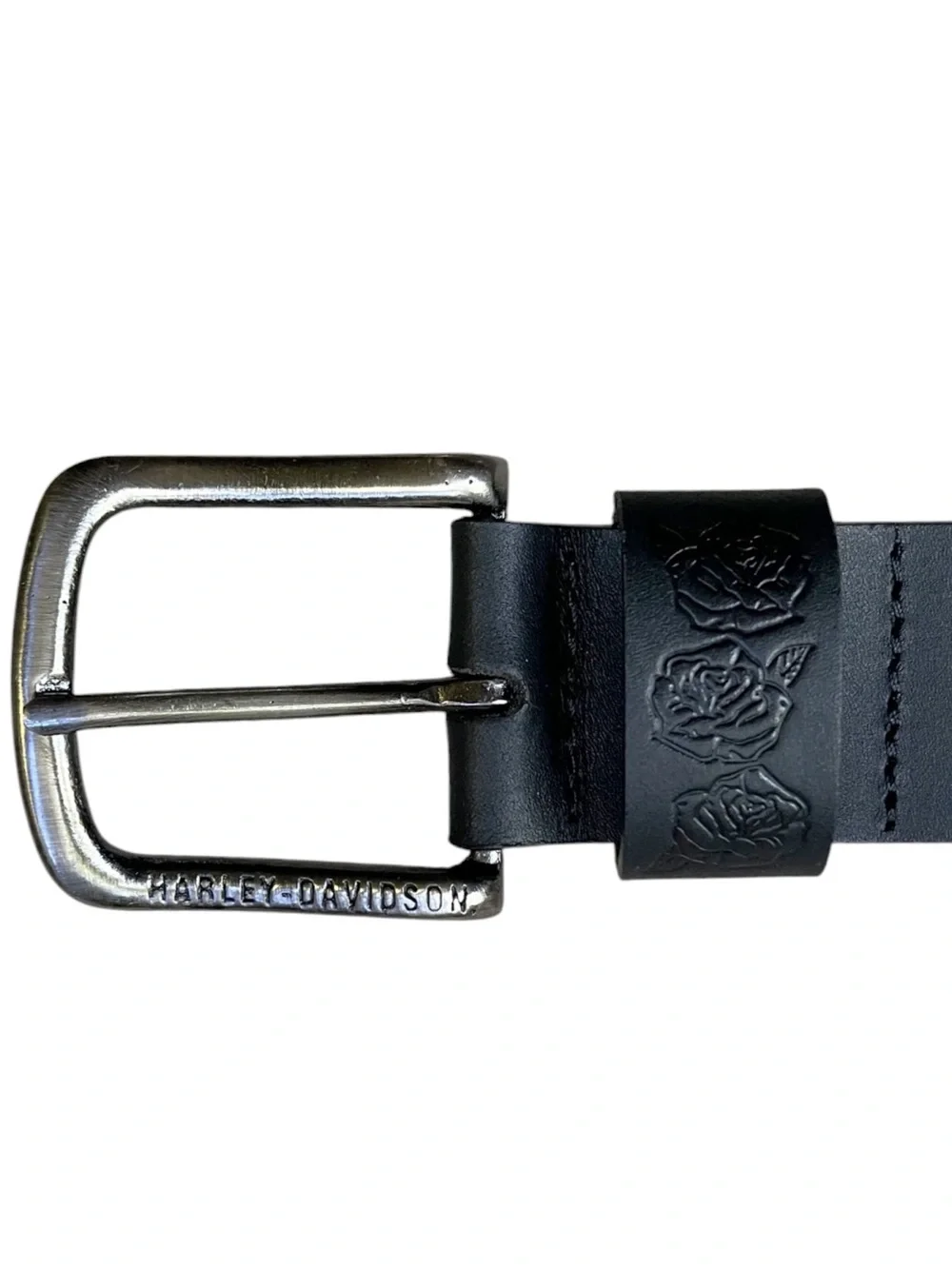 Harley-Davidson Unisex Rockin’ Rose Studded Genuine Leather Belt, Medium